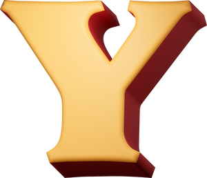 Quirky 3D Vintage Psychedelic Letter Y