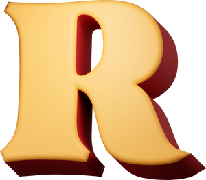 Quirky 3D Vintage Psychedelic Letter R