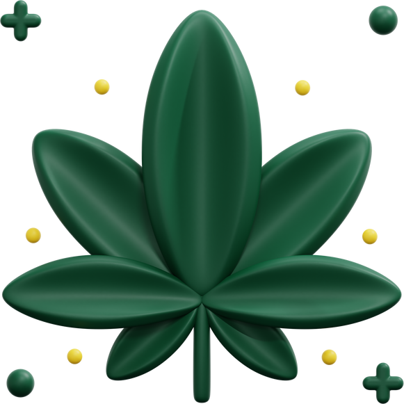 cannabis 3d render icon illustration