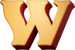 Quirky 3D Vintage Psychedelic Letter W