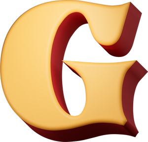 Quirky 3D Vintage Psychedelic Letter G