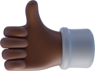 3d hand showing thumbs up