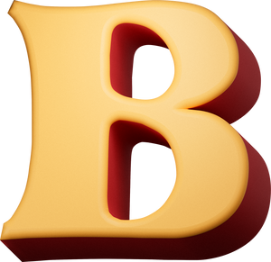 Quirky 3D Vintage Psychedelic Letter B